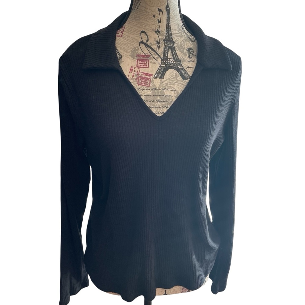 a.n.a Black V-Neck Women's Sweater